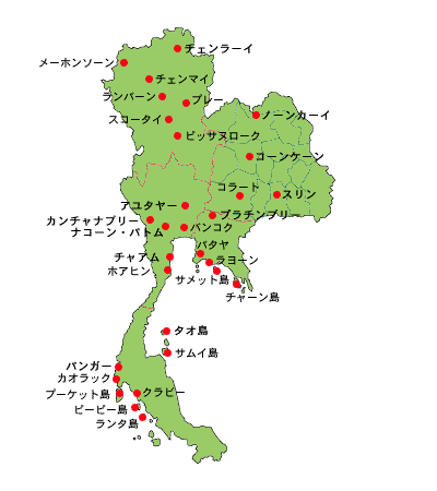 タイのホテルの地図
