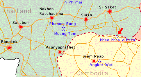 Map to Khao Phra Viharn